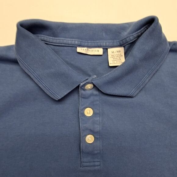 Vintage Van Heusen Classic Polo Shirt XL Blue Short Sleeve Casual Shirt 2000s - Picture 5 of 9